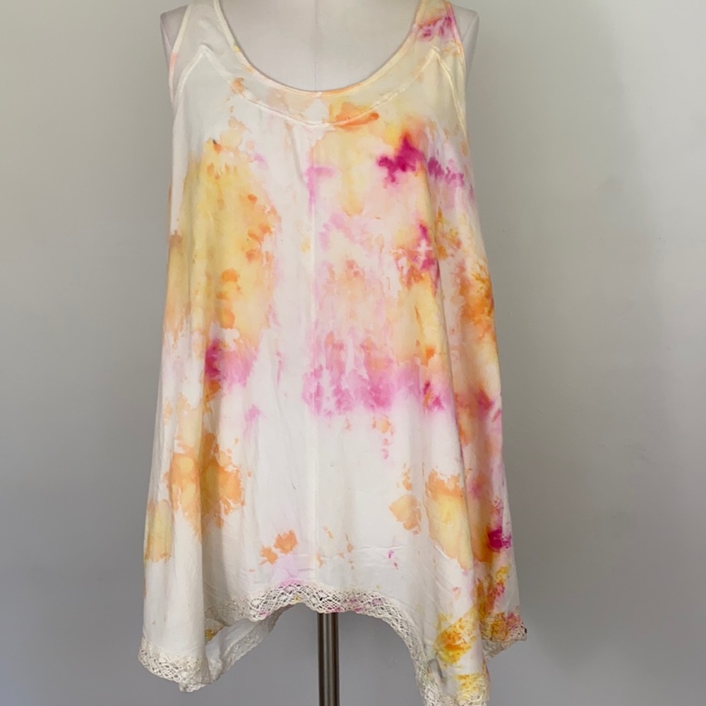 Custom tie dyed sleeveless top Size L